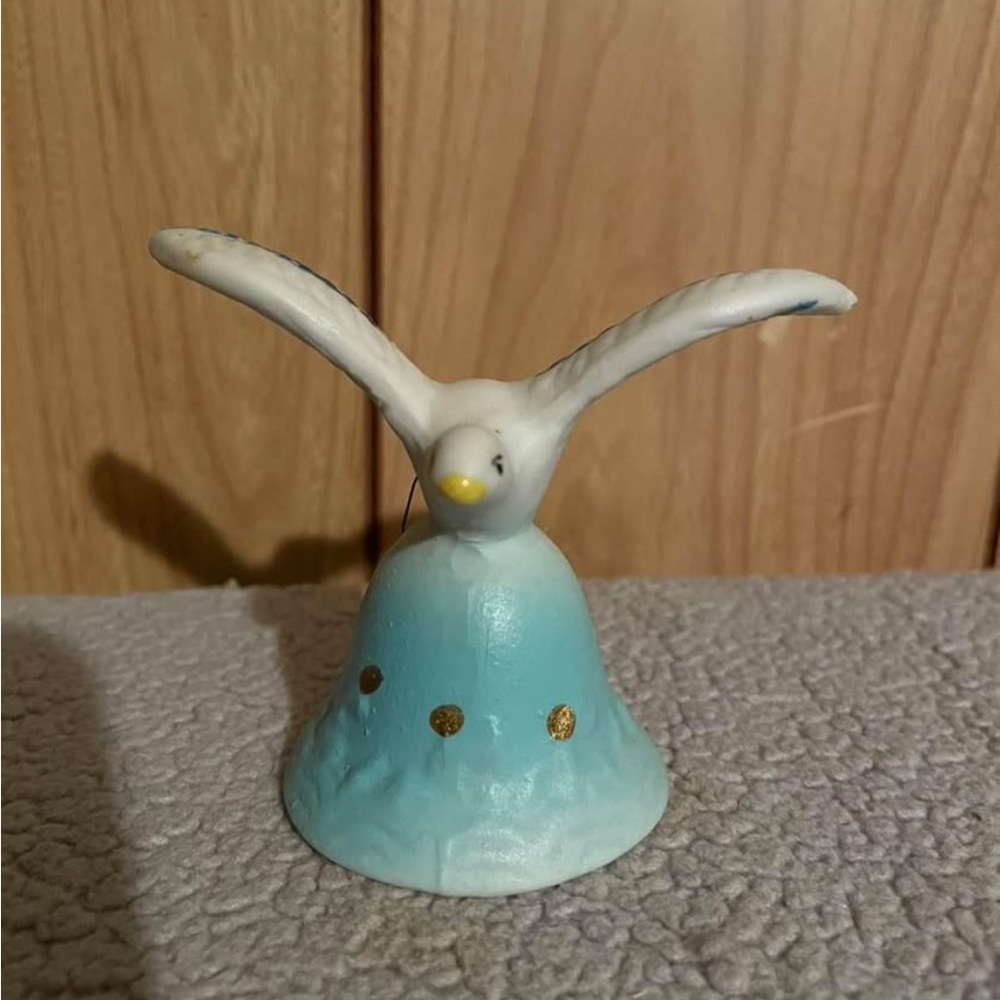 Blue and White Bird Bell Figurine